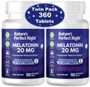 Naturens perfekta natt | Melatonin 20mg | 180 Snabbupplösta tabletter, 2-pack | Natural Mixed Berry smak | Hög styrka | Sugar Free | Vegan | Gluten Free | 2 greve