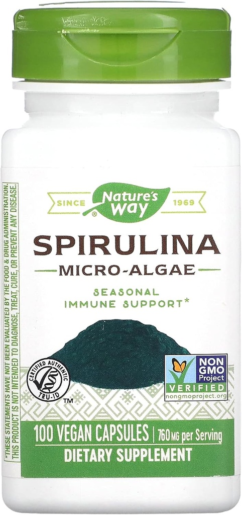 Naturens sätt Spirulina Micro-Algae 380 mg 100 Veg Caps