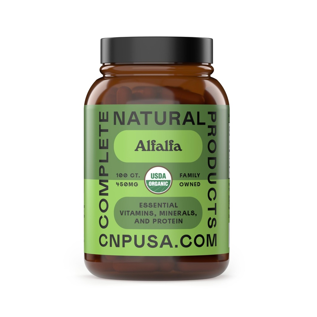 Fullständiga naturliga produkter ren Alfalfa Leaf - 100 kapslar - 450mg rentorkad organisk Alfalfa Leaf Powder i Veggie kapslar