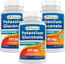 Bästa naturliga kaliumglukonat 595 mg 250 tabletter (250 greve av 3)
