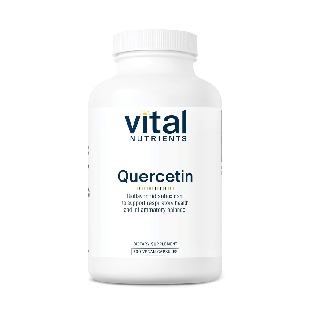 Vital Nutrients Quercetin | Vegan Quercetin Supplement med Bioflavonoider för Sinus, Respiratory, Heart & Immune Function Support | Gluten, Dairy, Soy Free | 500mg | 200 kapslar