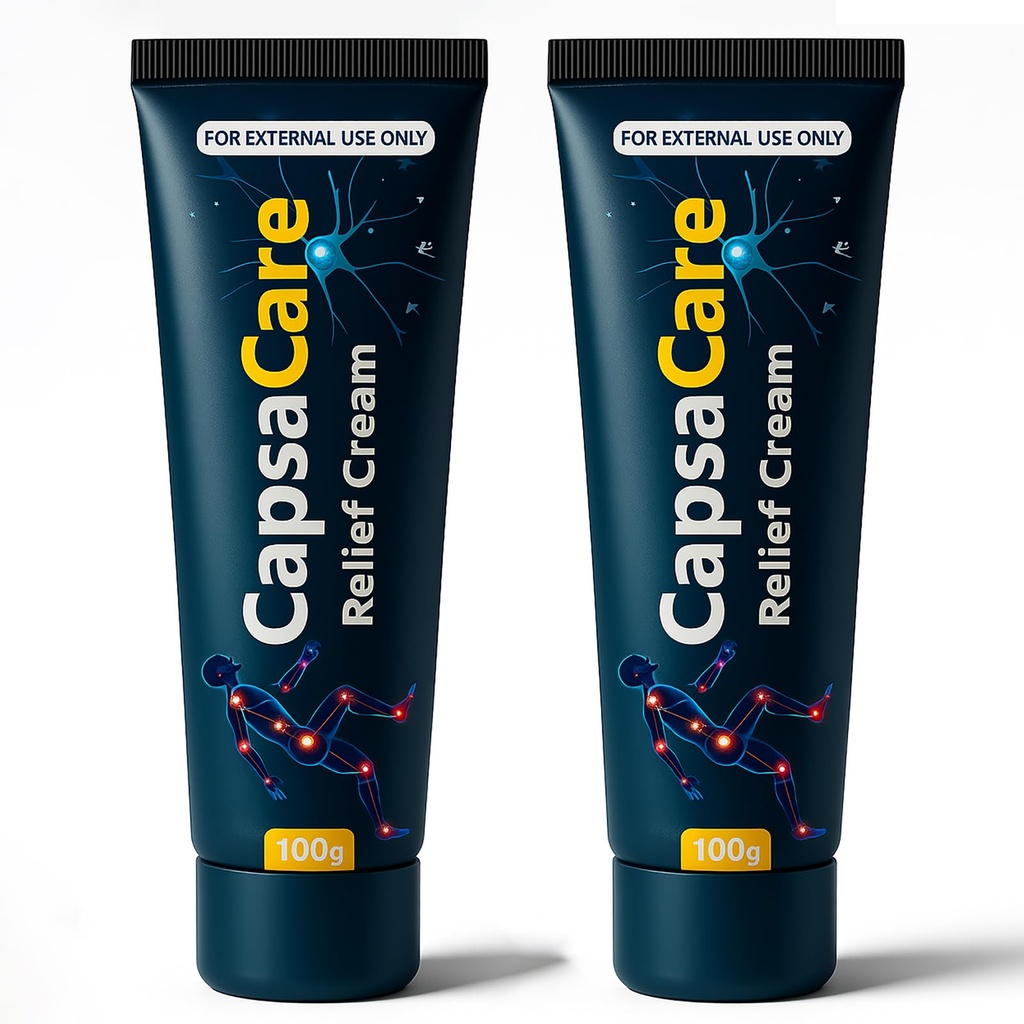 CapsaCare Neuropathy Relief Cream - with Capsaicin & Arnica, Menthol for Muscle & Joint Comfort, Fast Absorbing Formula for Feet, Hands, Legs, and Waist (2Pcs)