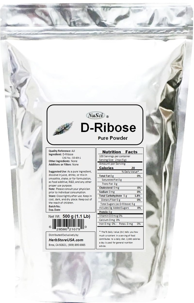 D-Ribose Pure Powder AJI92 Quality Standard (500 grams (1.1 lb))
