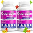 (2 Pack) Quercetin Gummies av BioVitalica - Quercetin med Bromelain Vitamin C och Zinc & Elderberry + Vitamin D3-5 i 1 Immune Support - Zink Quercetin 750 mg för barn och vuxna