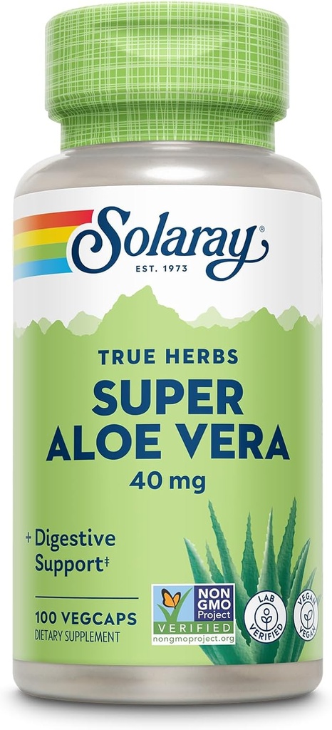 SOLARAY Super Aloe Vera Gel 8000mg | Naturligtvis förekommer aminosyror, vitaminer, mineraler, enzymer och antioxidanter för hälsosam utmattning stöd | 100 CT
