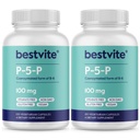 BESTVITE P-5-P 100mg (240 vegetariska kapslar) (120 x 2) (CoEnzymated Form of B-6) - No Stearates - Vegan - Non GMO - Gluten Free