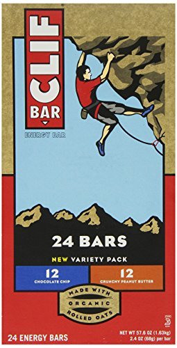 Clif Bar Variety Pack, Chocolate Chip, Crunchy Peanut Butter, 2.4 oz. Nutrition Bars (24 Count)(Pack of 2)