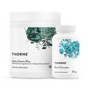 THORNE - Energy Bundle - Daily Greens Plus & Basic B Complex - främjar cellulär energi och fysisk uthållighet - 30 portioner