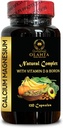 Kalcium Magnesiumkomplex - Tillägg för stödmuskel, mangancitrat, Glutenfri, icke GMO, Hög Absorption, Magnesium Supplement, Bone och Nerve Health Support - 1 flaska 120 kapslar