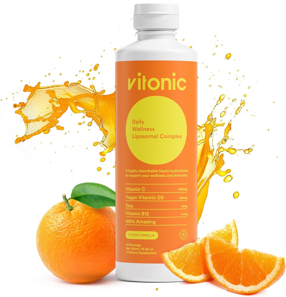 Liposomal Vitamin C 1000mg Liquid - Family Immunity Support | Upp till 5 × Högre Absorption | Multivitamin med D3, B12, Zink | Collagen & Recovery Support | Vegan, Sugar-Free | 30 portioner
