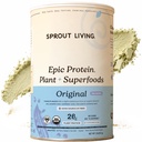 Sprout Living Plant Based Protein & Superfoods Powder, Original, Unflavored | Organisk proteinpulver, Vegan, Non Dairy, Non-GMO, Gluten Free, Sugar Free, Perfect Keto Drink Mix (2 lb)