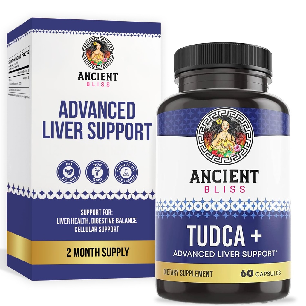 Tudca 500mg, 60 kapslar (Tauroursodeoxycholic Acid) - Bile Salts Liver Support Supplement, Natural Bitter Taste- Vegan Friendly, Non GMO, Gluten Free Capsules by Ancient
