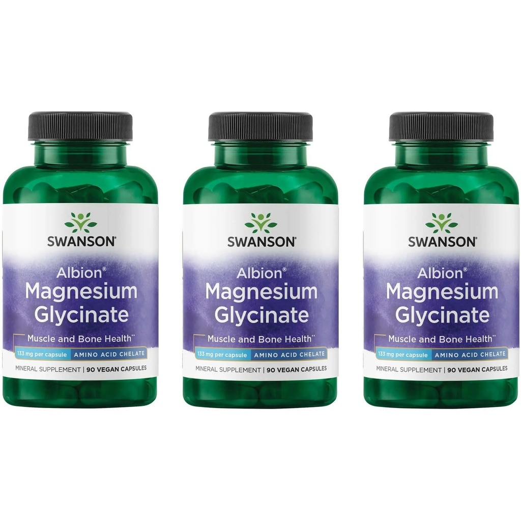 Swanson Chelated Magnesium 133 Milligram 90 kapslar (3 Pack)