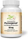 Zen Supplements Pycnogenol 50mg - Standardiserad fransk Maritime Pine Bark Extract för Antioxidant & Inflammation Support - Non-GMO, Gluten & Soy Free 60-Vegcaps