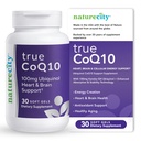 NatureCity True-CoQ10 Ubiquinol 100mg Högt absorberbart och stabiliserat Kaneka QH CoQ10 Hjärta, hjärna och cellulär energiförsörjning - (30 mjuka Gels) Aktiv Q10 som Ubiquinol
