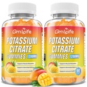 Kalium Citrate Gummies, High Potassium Supplement Gummies 1200mg Support Leg Cramps & Muscle Health, Kalium Gummies för vuxna och barn, Vegan, Mango Flavor 120 greve