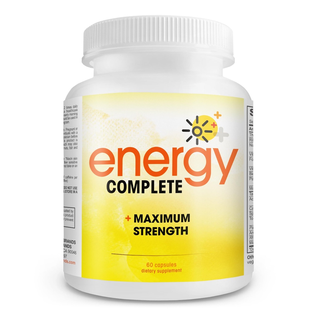 Energi komplett - 18-i-1 Vegan Energy och Focus Supplement - Vegan koffeinpiller (60 dagliga kapslar)