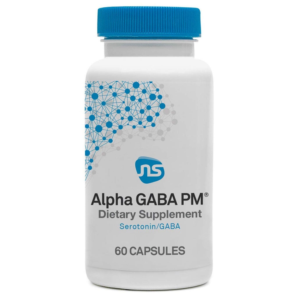 NeuroScience GABA PM lugn sömnhjälp för vuxna - 400mg L Theanine Supplement med 5 HTP för hjärnstöd och magnesium för sömn - lugna ett överaktivt sinne och racing tankar (60 kapslar)