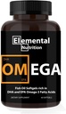 Omega-3 från Fish Oils - 60 Softgels Value Bottle of Eicosapentaenoic (EPA) & Docohexaenoic Acid (DHA) i en Black Grip Jar