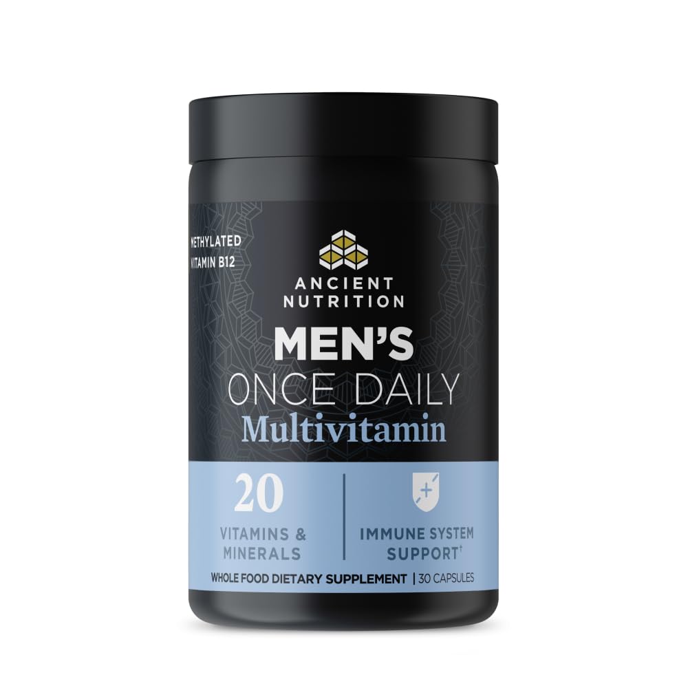 Forntida Nutrition Multivitamin för Män, Forntida Multi Män En gång Daglig Vitamin Supplement 30 Ct, Vitamin A, Vitamin B och Vitamin K2, Fenugreek Seed, Stöder Immune System, Paleo och Keto Friendly