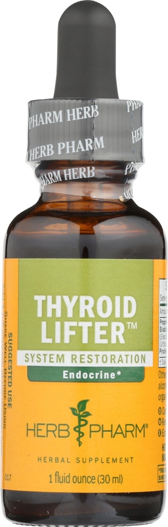Herb Pharm Thyroid Lifter Liquid Herbal Formel för endokrina System Support - 1 Ounce