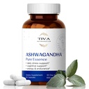 TIVA Ashwagandha Capsules 650mg med Black Pepper Extract - Naturligt stöd för stress, metabolism, immunfunktion och humör - Vegan, icke-GMO, Lab-Tested - 60 Herbal Capsules