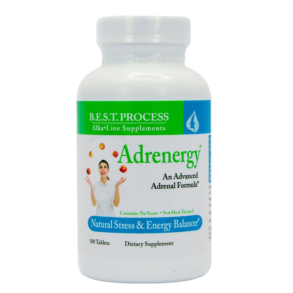 Adrenergi bästa processen Alkalisk - Naturligt Adrenal Support med Adrenal Gland Extract, Adaptogener, Vitaminer & Mineraler