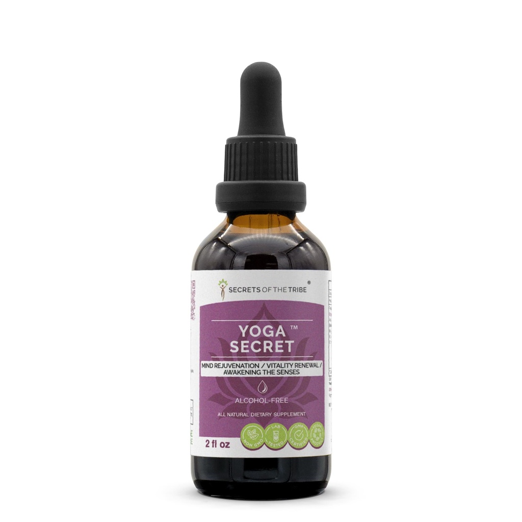 Secrets of the Tribe Yoga Secret Alcohol-Free Extract, High-Potency Herbal Drops, Tincture Made from Ashwagandha, Brahmi, Holy Basil, Gotu Kola, Chamomile. Mind Rejuvenation/Vitality Renewal 2 oz
