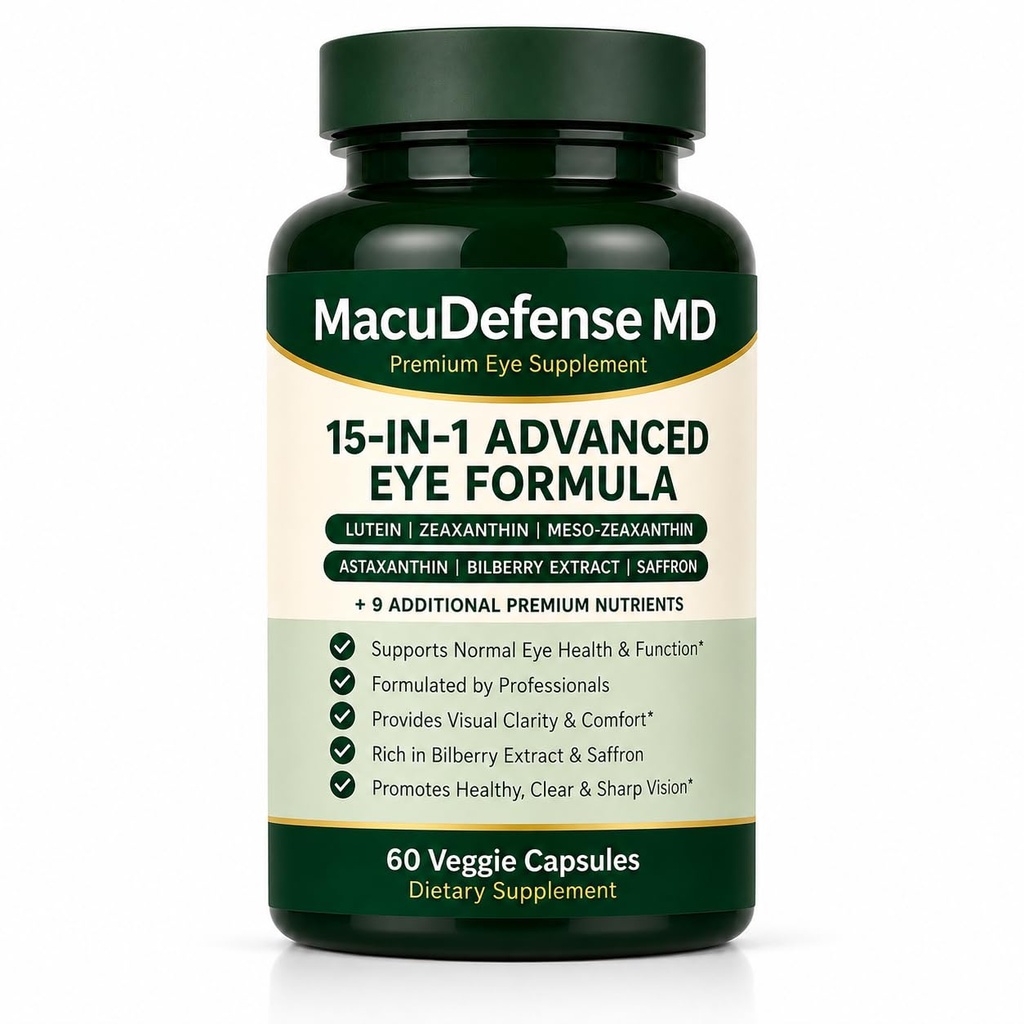 Macudefense MD 15-in-1 Advanced Eye Formula, Eye Health Supplement with Lutein, Zeaxanthin & Astaxanthin, Vision Support Formula, 60 Capsules