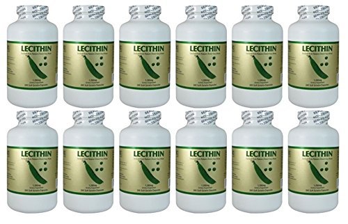 Lecitin 1200mg, 300 Softgels (12 Pack)