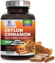 Organic Ceylon Cinnamon Supplement 1800mg - Certified Organic Ceylon Cinnamon Powder Pills - Energy & Heart Support för kvinnor och män, Bottled i USA, Antioxidant, Gluten Free, Non-GMO - 180 kapslar