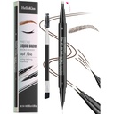 9708 2-Tip Double-Ended Eyebrow Pen, 2-i-1, med Eyebrow Brush. Vattentät och svettbevis,Precise Liquid Brow, 5 nyanser, långvarig (3 #Dark Brown)