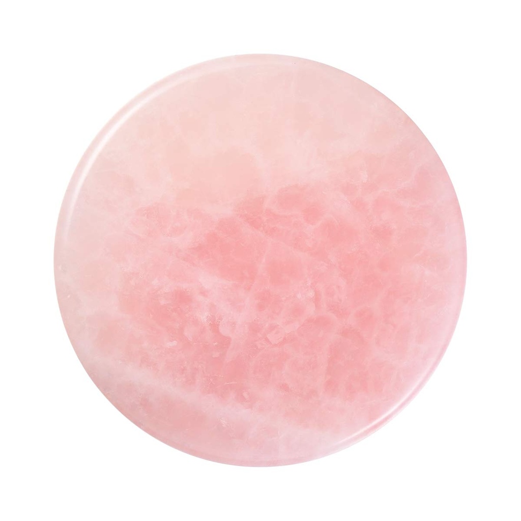 Beaupretty 1 Pc Eyelash Jade Stones Eyelash Extension Glue Pallet Holder Round Pallet Pad Resin Nail Art Plate Palette Makeup Palette (Pink)