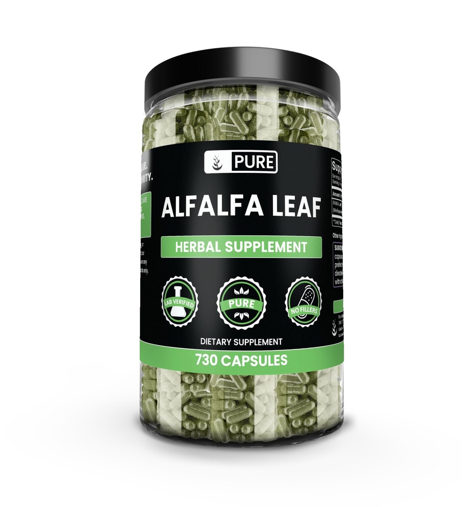 Rena originalingredienser Alfalfa Leaf (730 kapslar) Inga magnesium eller risfiller, alltid rena, labb verifierade