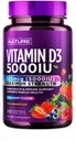 Byggd av Nature Chewable Vitamin D3 5000 IE - vitamin D Supplement Chews - Sugar Free & Natural Berry Flavor - 60 tabletter