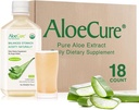 AloeCure USDA Organic Aloe Vera Juice Made Within 12 Hrs of Harvest - Pure Aloe Juice Natural Digestive Supplement to Support Digestion, Immune System och Balanced Stomach Acidity, 18 x 500ml Bottles