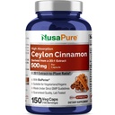 NusaPure Ceylon Cinnamon20:1 Extrakt, 500 mg Equivalent till 10 000 mg Per Caps | 150 Veggie kapslar | Non-GMO, Vegan med bioperin