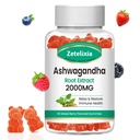 Ashwagandha Gummies, Extra Strength Vitamin D3, Organic Ashwa Root Extract Supplement för Calm Mood Relaxation & Immune Support, Mixed Berry Vegan Sugar Free Chews 60 Count