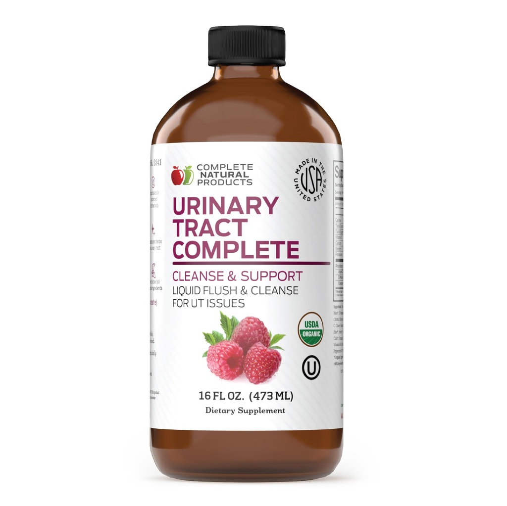 Fullständig naturlig urinvägskompletta 8oz - Liquid Supplement för urinvägshälsa med organisk tranbär, D-Mannose, Beet Root, Fennel Seed och gurkmeja