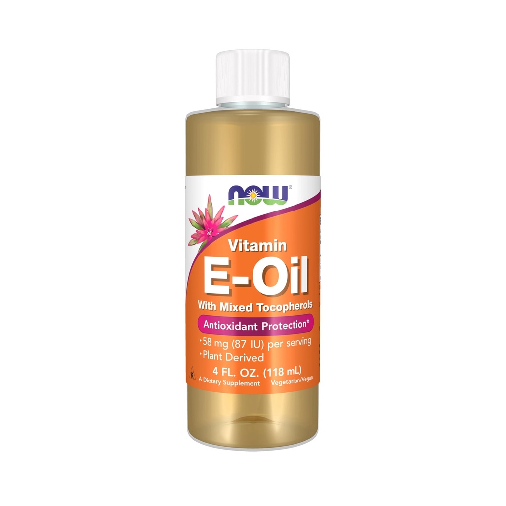 NOW Foods Supplements, Natural Vitamin E-Oil (D-Alpha Tocopherol) plus Mixed Tocopherols, Antioxidant Protection *, 4-Ounce