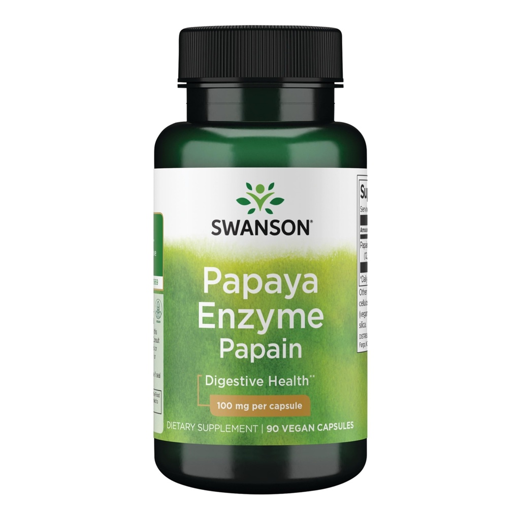 Swanson Papain Papaya Enzyme 100 Milligram 90 Veg kapslar