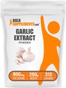 BulkSupplements.com Garlic Extract Powder - Garlic Supplement, Herbal Supplement, Allium Sativum - Herbal & Gluten Free, 800mg per Servering, 250g (8,8 oz) (Pack av 1)