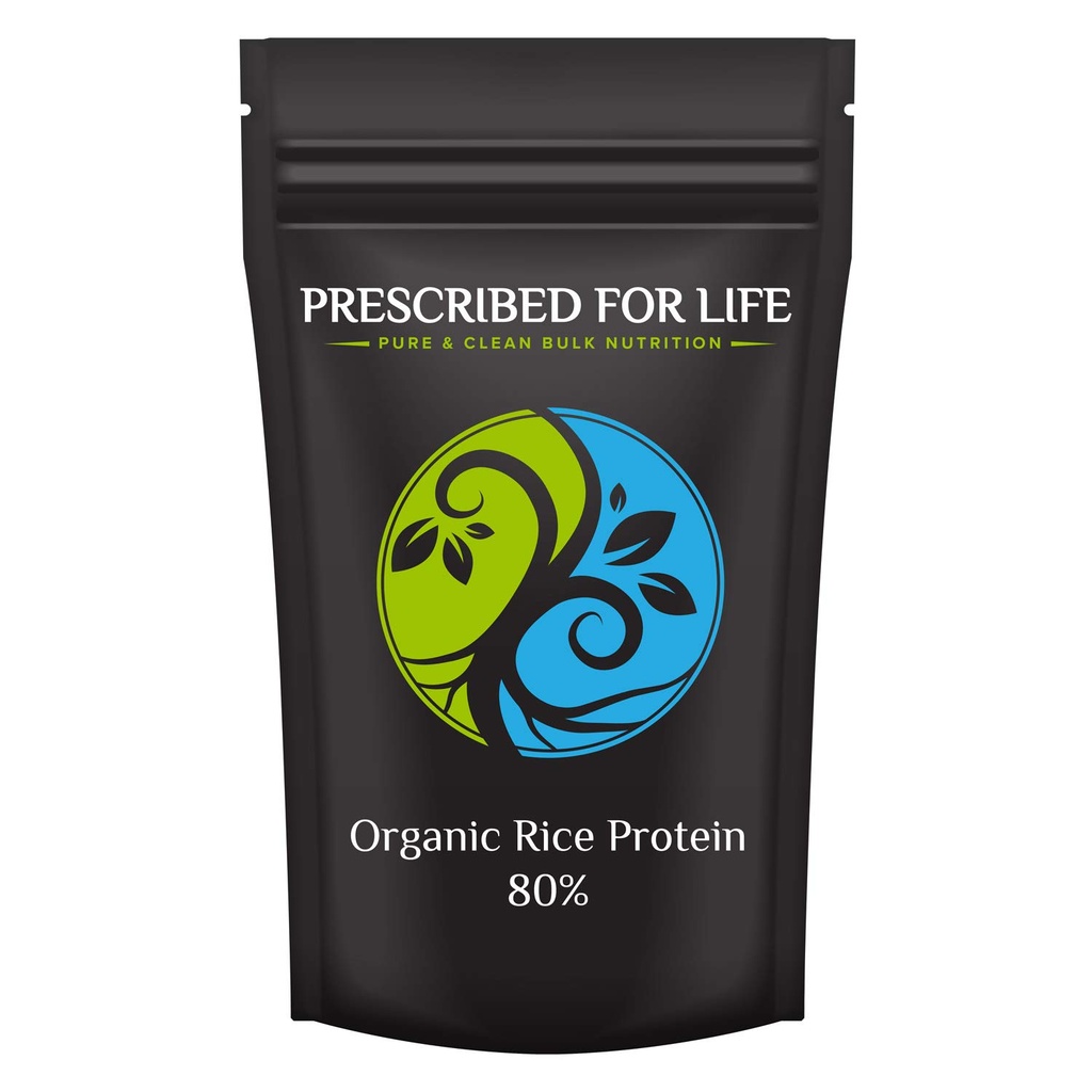 Prescribed For Life Organic Rice Protein Powder | Non GMO Whole Grain Brown Rice Protein Concentrate Powder - 80% Protein (5kg / 11lb)