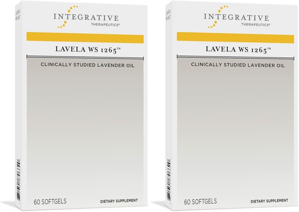 Integrativ terapeutik Lavela WS 1265 - Lavender Essential Oil Supplement för Sleep & Stress Support * - Dairy-Free - 120 Softgels (120 portioner)