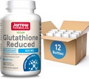 Jarrow Formulas Glutathione Reduced 500mg- 60 Veggie Capsules- Intracellular Antioxidant-kvalitet Glutathione Supplements- Stöder Återvinning av vitaminer C & E- Icke-GMO- Gluten Free- Vegan, Pack med 12