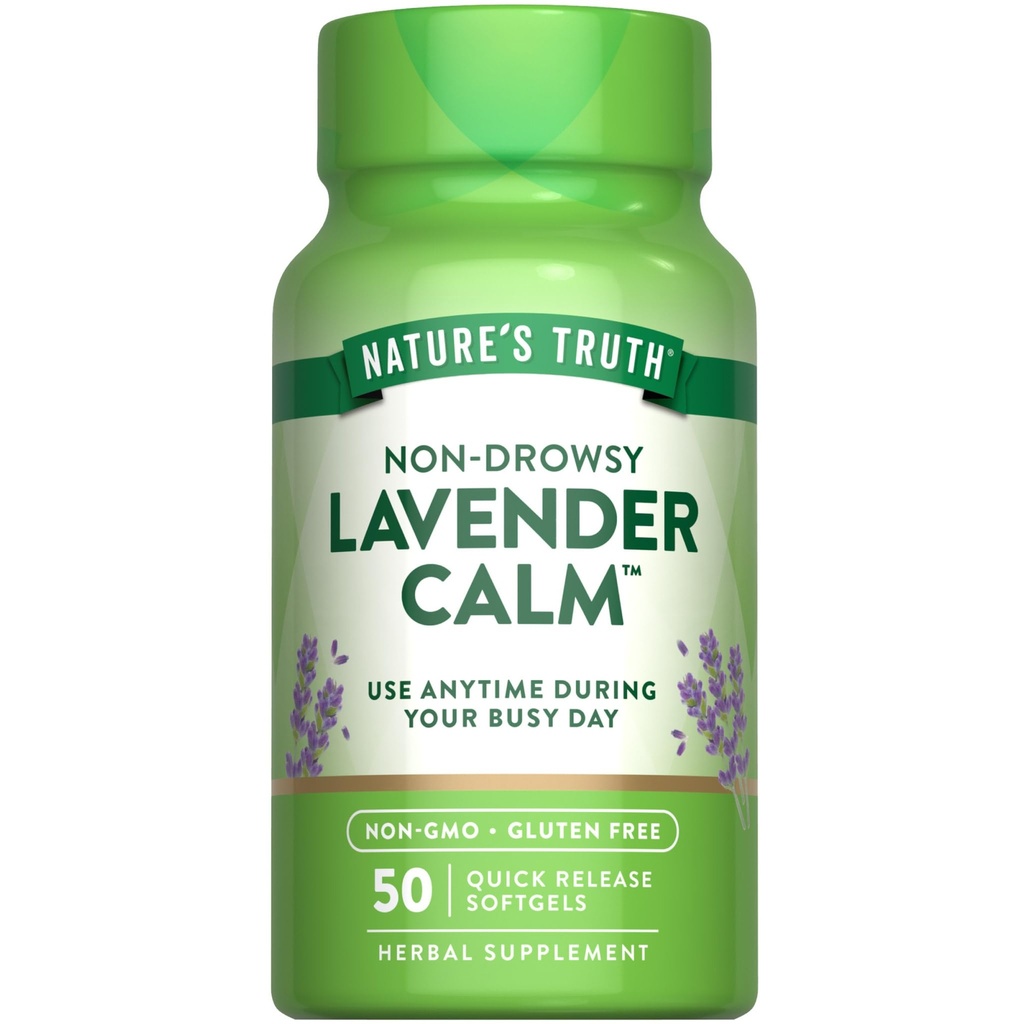 Naturens Sanning Lavendel Calm Softgels Oral Supplement | 50 greve | Non-Drowsy Herbal | Non-GMO & Gluten Free