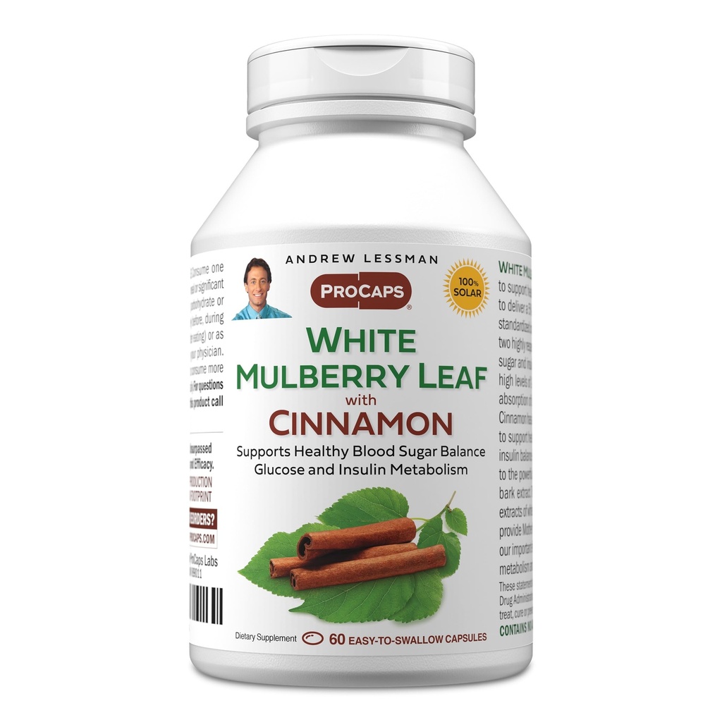 ANDREW LESSMAN White Mulberry Leaf with Cinnamon 60 Softgels - Standardized White Mulberry Leaf with Cinnamon Bark Extract.