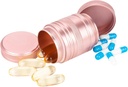 Metal Pill Box Pill Case 2 gånger om dagen - Daglig Pill Container Portable Travel Medicine Holder för Pocket Purse Medicine Organizer för vitamin / fiskolja / tillägg