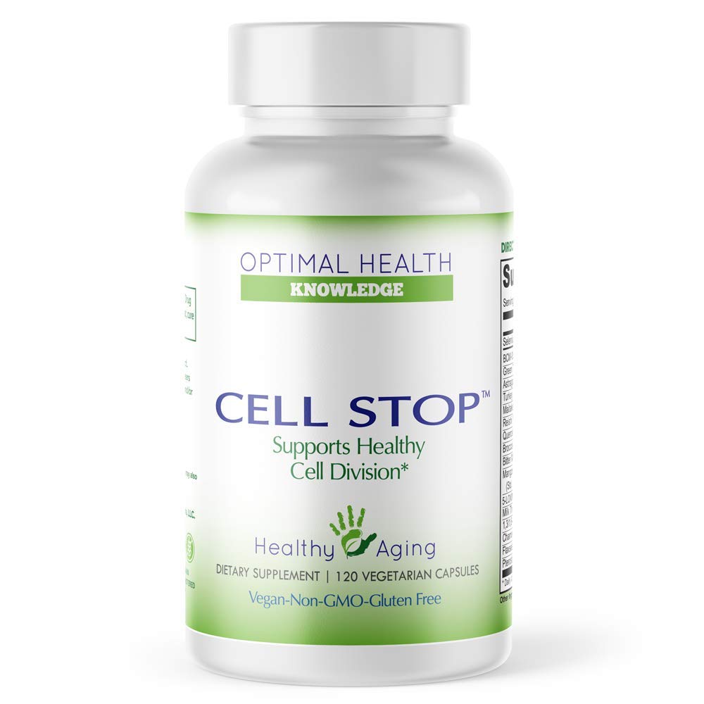 CELL STOP - Kraftfull Cell Division Support, Propriety Blend inkluderar Curcumin, Green Tea, Reishi Mushroom, Turkiet Tail Mushroom, Broccoli Extract, 1,3/1,6 Beta Glucan och andra - 120 Veggie Capsules