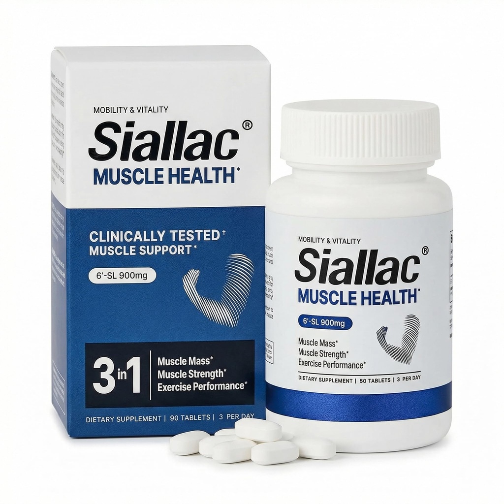 Muskelhälsa - Tillverkad i USA - Förbättra muskelmassa och styrka, snabb träningsåterhämtning, minska trötthet och öka träningsprestanda, 6-Sialyllactose (6-SL), 900mg, 90 tabletter